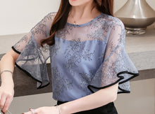 画像をギャラリービューアに読み込む, レースフレアスリーブブラウス
