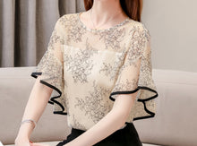 画像をギャラリービューアに読み込む, レースフレアスリーブブラウス